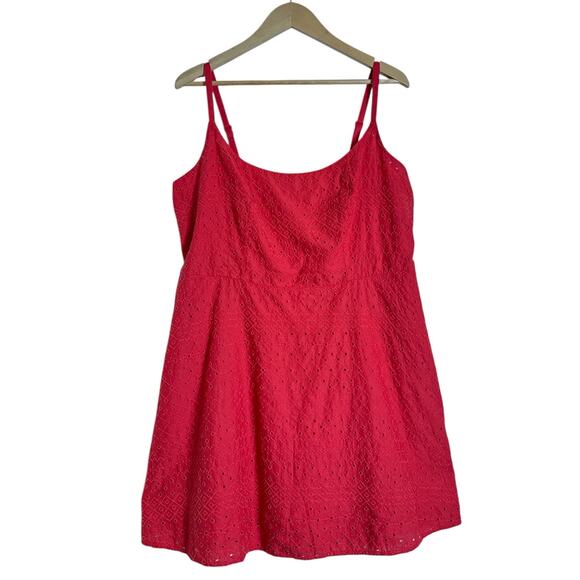 Old Navy Women’s Red Summer Eyelet Fit and Flare Dress with Pockets Size XL NWT - Picture 2 of 10
